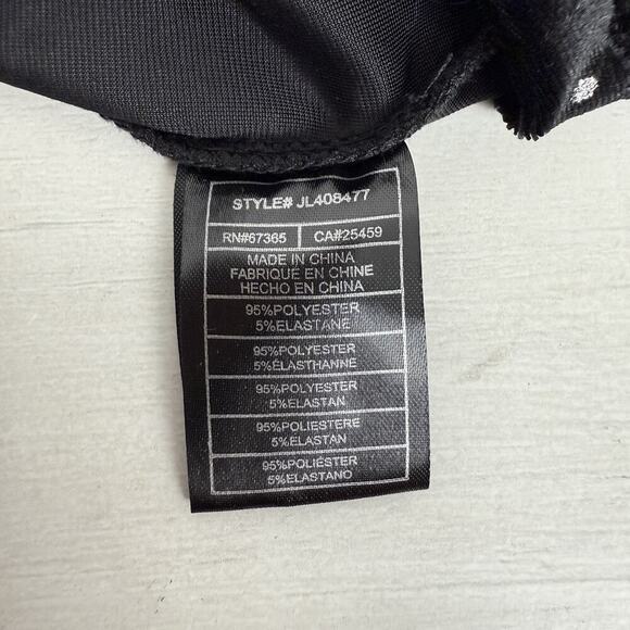 Betsey Johnson Black Velvet Dress M Power Sleeve Metallic Silver Dot Whimsigoth - Picture 10 of 16